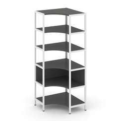 Shelf System Односекционный угловой стеллаж пятиярусный SN.STMU-511 Антрацит/Металл Белый 810*810*19
