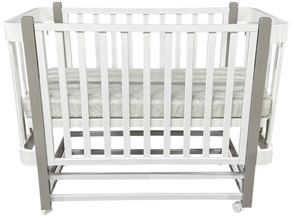 Детская кроватка Антел Nezabudka 2 продольный маятник 538351 белый/серый