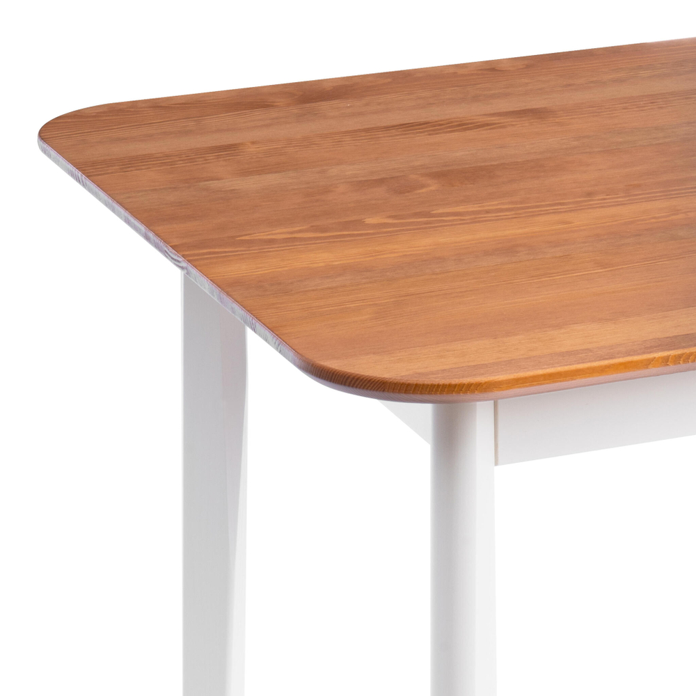 Стол Соната Люкс/ Sonata Lux table, 120х75х75 см массив сосны, антик/белый, 120х75х75 см