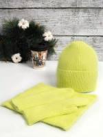 шапка снуд и варежки набор 3 в 1