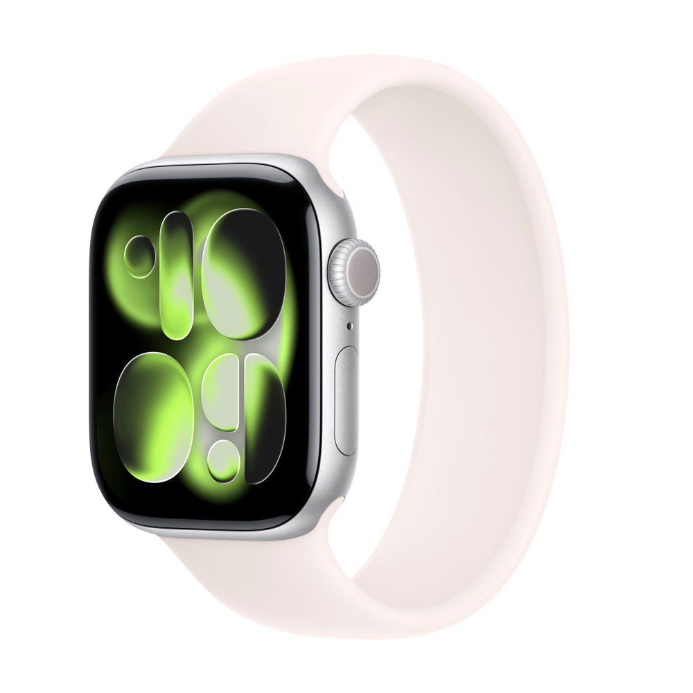 Умные часы Apple Watch Series 11 GPS, 42mm, Silver Aluminium Case with Light Blush Solo Loop