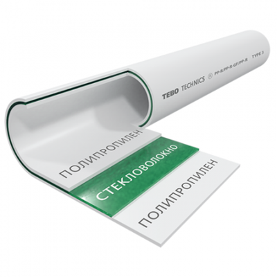 Труба полипропиленовая TEBO Ø125 SDR 6 армированная стекловолокном