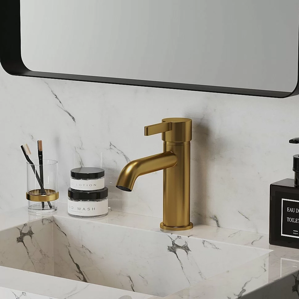 Смеситель для раковины PAINI Brera 74PJ205O золото матовое