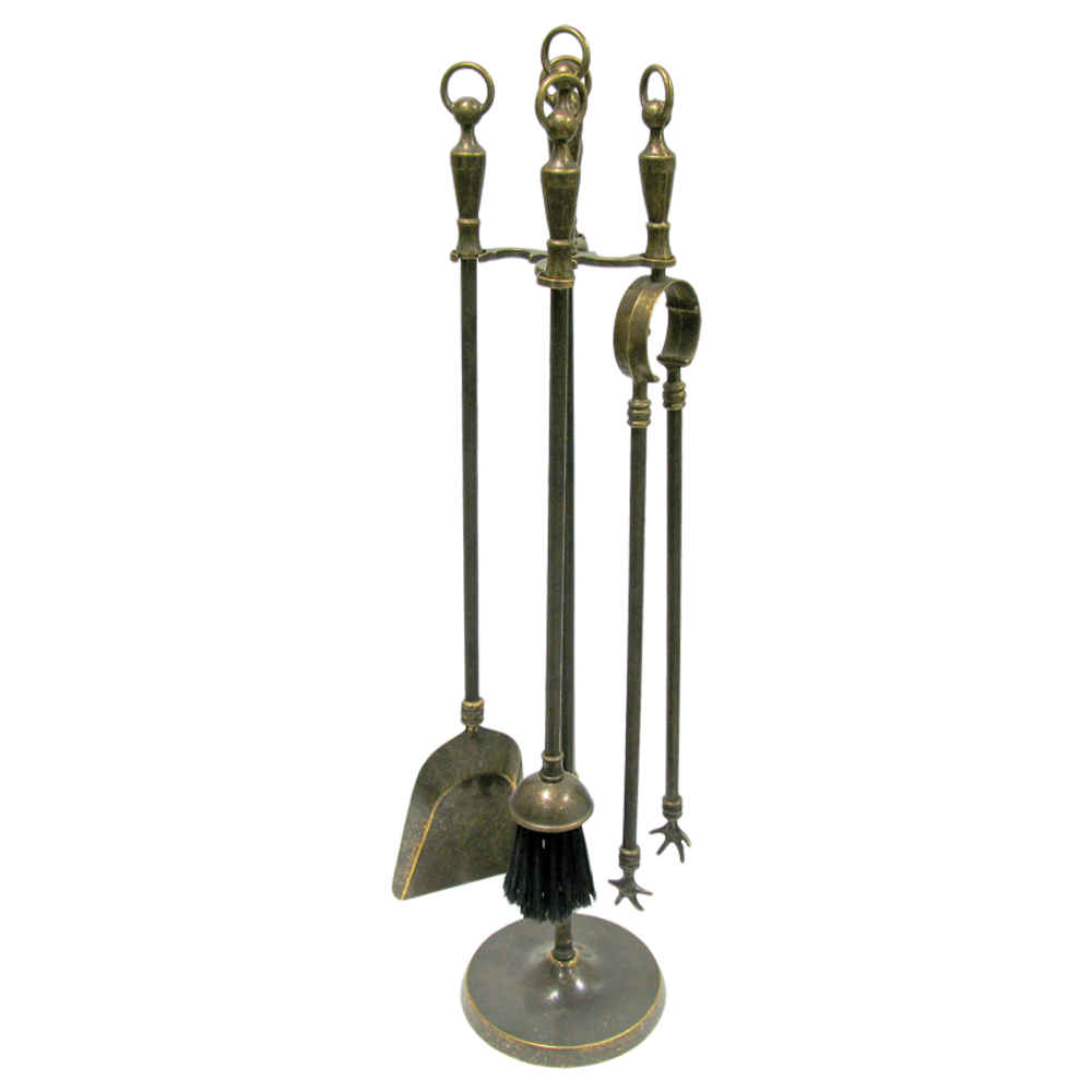 Alberti Livio Каминный набор Анелло, 4 предмета на подставке под бронзу