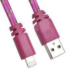 Кабель Lightning светящийся pink