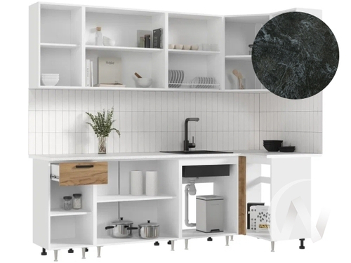 Кухня Рио NEW ЛДСП 2;4х1;0м (белый/дуб крафт/кастилло темный)