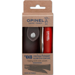 Нож Opinel №8 Trekking, нержавеющая сталь, красный, с чехлом