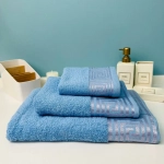 Полотенце махровое 70*140см «POSEIDON» цвет небесно-синий 07000 плотность 420гр/м2 с петелькой-подвесом