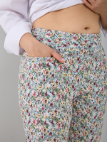 Брюки Бдж-029/оливковый-розочки