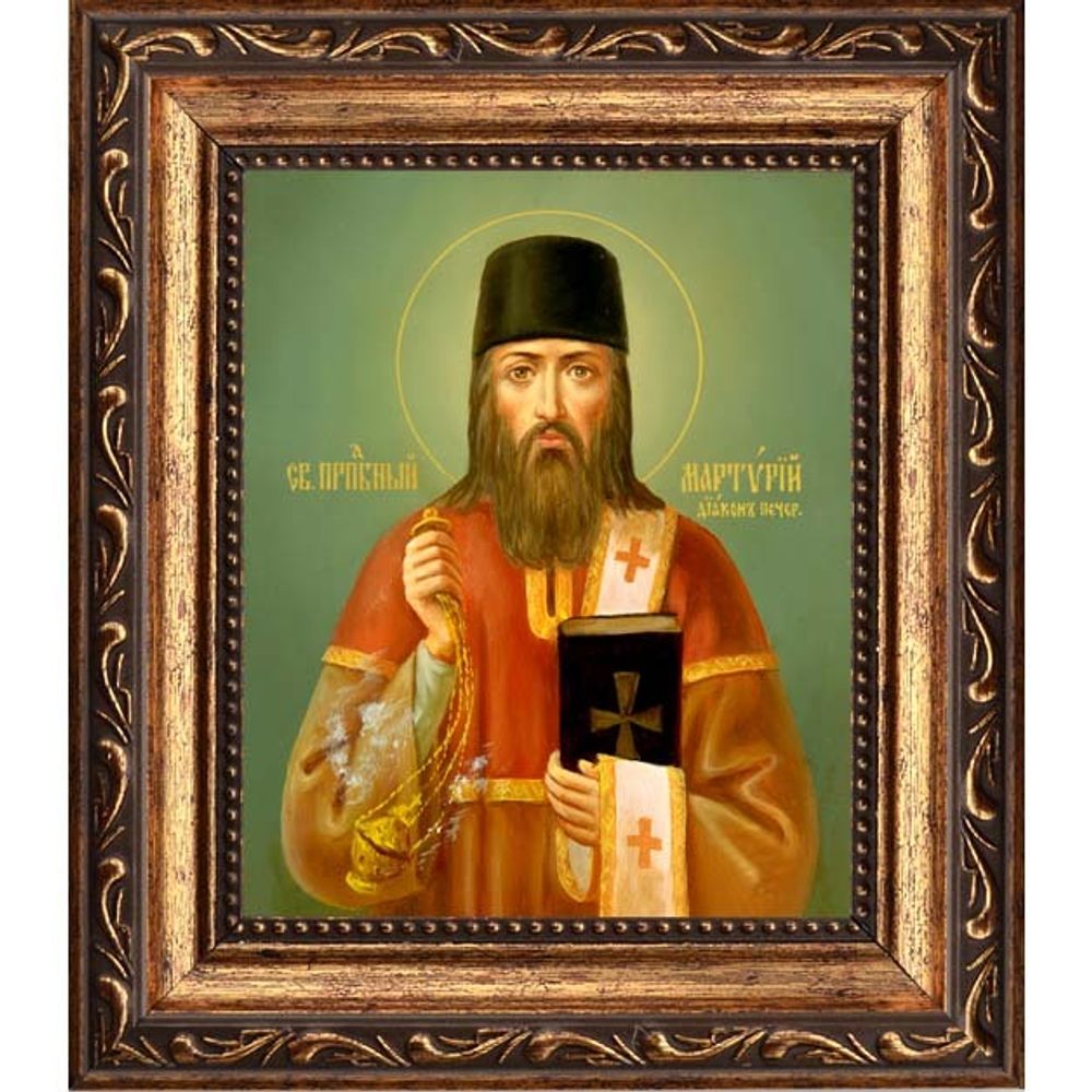 Мартирий Печерский, преподобный диакон. Икона на холсте.