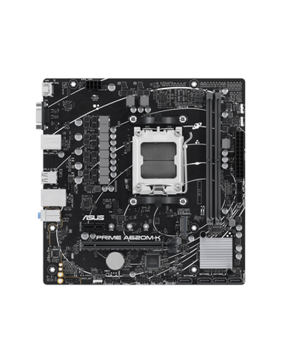 ASUS PRIME A620M-K, AM5, A620, 2*DDR5, 4*SATA, 1*M.2, 4*USB 3.2, 2*USB 2.0, 2*PCIx16, 1*PCIx1, VGA+HDMI, mATX; 90MB1F40-M0EAY0