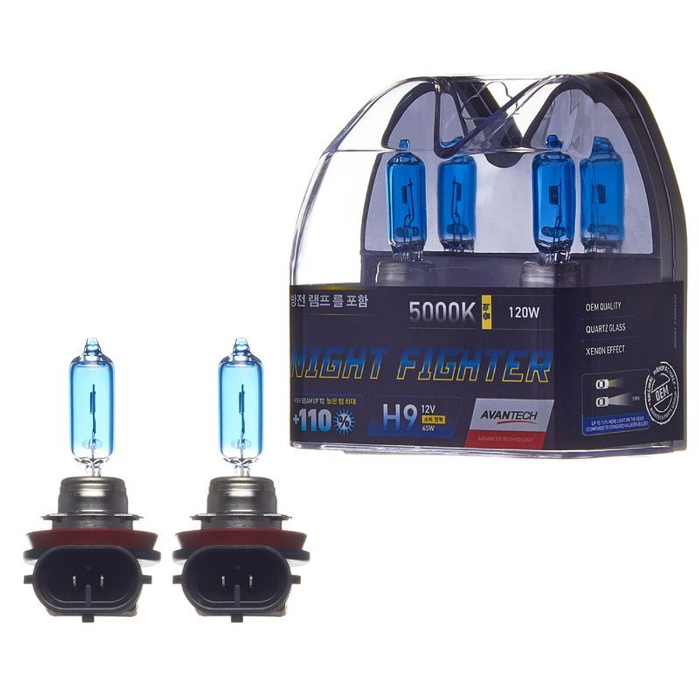 Лампа высокотемпературная Avantech H9 12V 65W (120W) 5000K, комплект 2 шт. AB5009