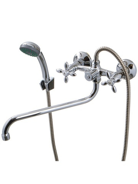 Смеситель для ванны Ex-Promt пластик ручка Крест/Cross 3/8" керамика, перекл.душа картридж Ex211.1-0