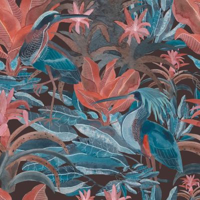 Цапля и бромелия на тёмном вариант 2