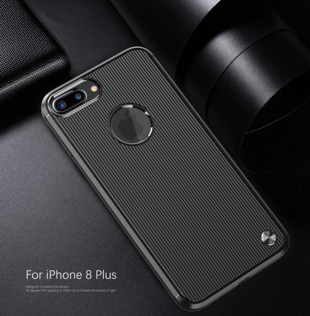 Чехол для iPhone 7 Plus (8 Plus) цвет Black (черный), серия Bevel от Caseport