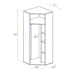Шкаф угловой Белла, Сандал светлый