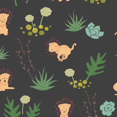 Львята в суккулентах