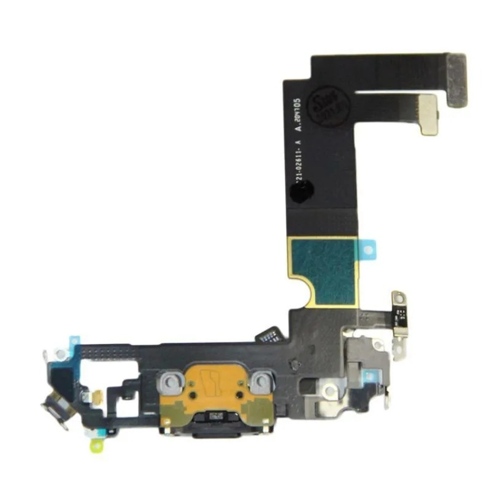 Шлейф для Apple iPhone 12 mini на системный разъем/микрофон Черный - Премиум