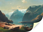 "Озеро в горах Швейцарии", Саврасов А. К., картина для интерьера (репродукция) Настене.рф