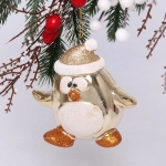 Ёлочная игрушка «Весёлый пингвинёнок» 11*6*11 см, шампань