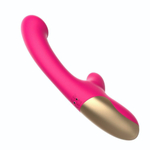 Розовый изогнутый вибромассажер - 20,3 см. (Цвет: розовый)