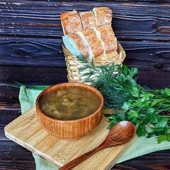 Суп из белых грибов готовый — выбор объема 0.32 л и 1 л. Нежный сливочный вкус с кусочками белых грибов. Доставка по Москве.