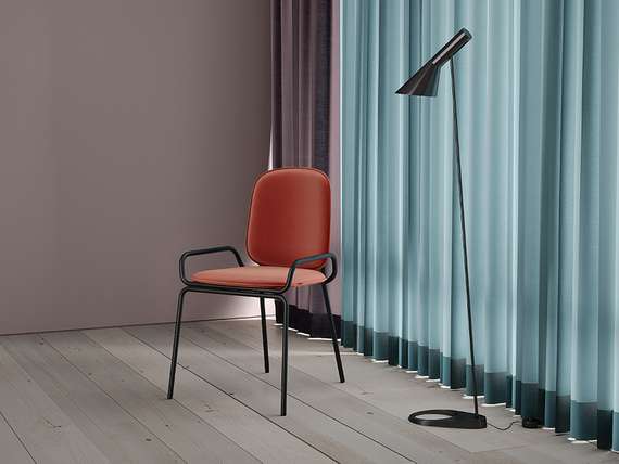 Стул Ror, Double Frame, темно-красный велюр