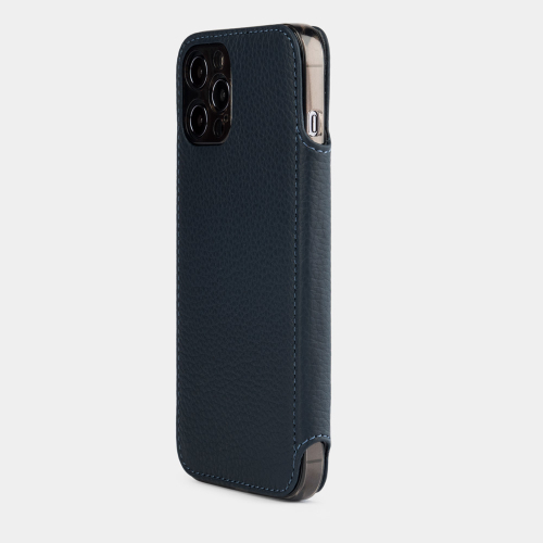 Чехол Benoit для iPhone 12 Pro Max из кожи теленка синего цвета