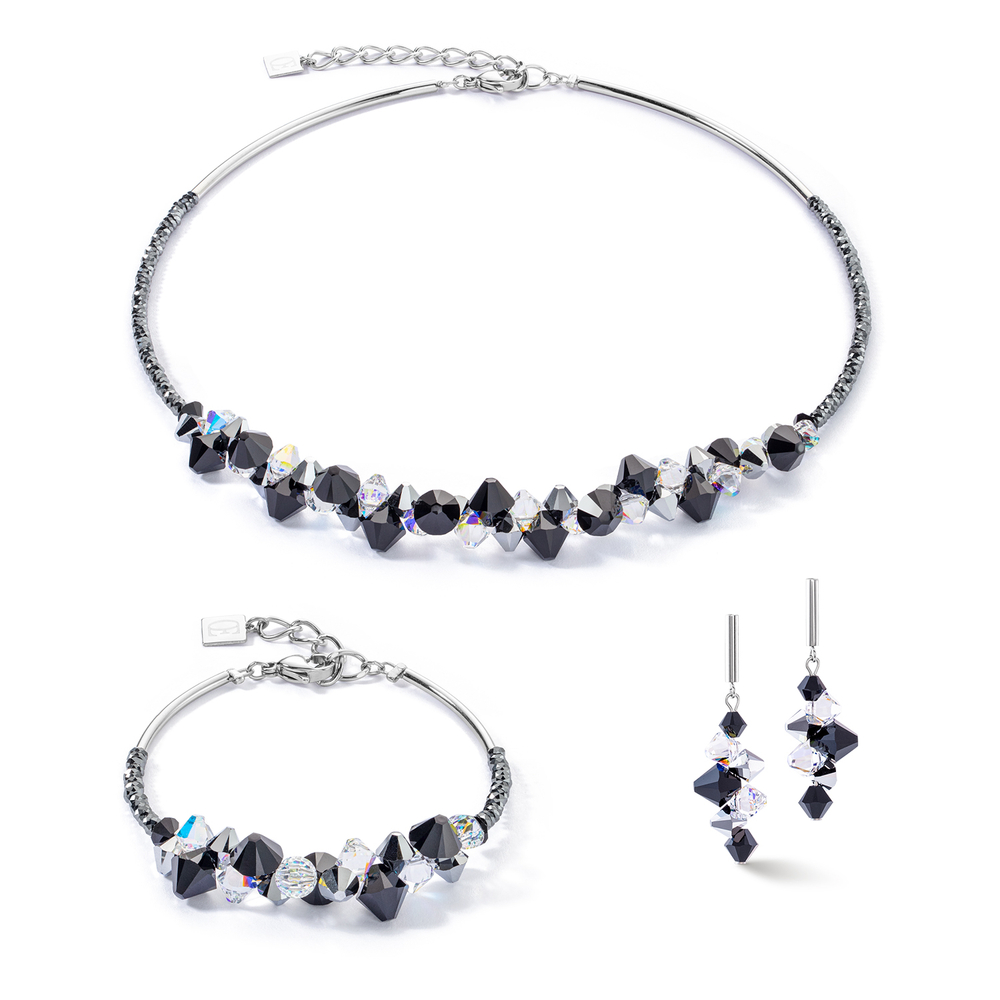 Колье Coeur de Lion Black-Crystal 4640/10-1318