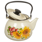 Чайник сталь, эмал, 3.5 л, с декором, ручк металл, Керчь, бел, 42104-132/6