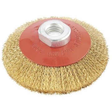 Щетка для УШМ, 125 мм, М14, "тарелка", витая проволока Matrix 74616