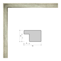 Фоторамка 15х21 см серебро, структура дерева, арт. 1521.659456