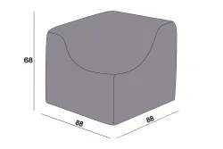 Защитный чехол на модуль Лунго угловой 86×86×65 см, цвет темно-серый