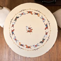 СКАТЕРТЬ КРУГЛАЯ "PASSAGE" 220СМ ,БЕЖЕВЫЙ, 100% ХЛОПОК,ТВИЛ,ПРОПИТКА