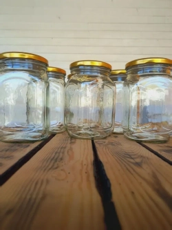 Банка стеклянная кубышка 1500 мл, 4 штуки с крышками