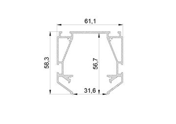 Профиль алюминиевый в натяжной потолок 3м 505430 Teta Pro Lightstar