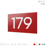 Номер на дверь 179, табличка на дверь для офиса, квартиры, кабинета, аудитории, склада, красная 120х70 мм, Айдентика Технолоджи