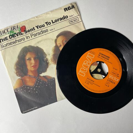 Винтажная виниловая пластинка 7 дюймов (маленькая пластинка) Baccara The Devil Sent You To Lorado (Германия 1978)