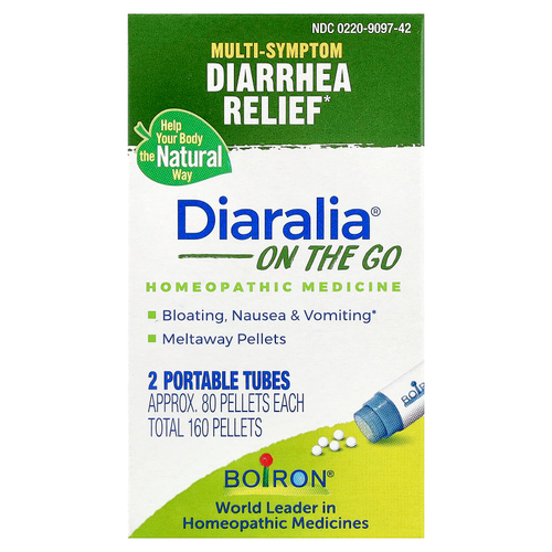 Boiron, Diaralia® On The Go, 2 переносных тюбика, прибл. 80 гранул в 1