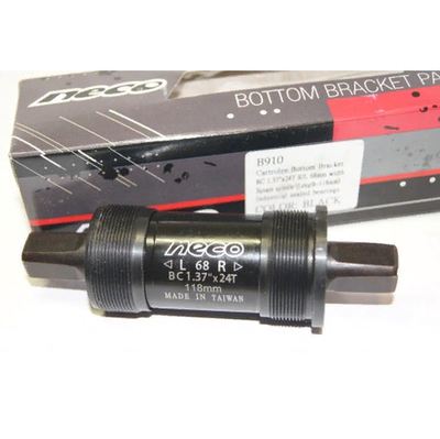 Каретка-картридж, вал под квадрат,стальные чашки,резьба 1,37"х24Т R/L,68x118mm, черная. B91068x118