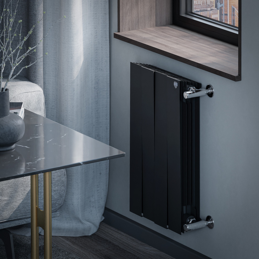 Радиатор биметаллический Royal Thermo PianoForte 500 Чёрный - 4 секц.