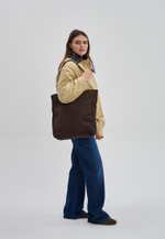 сумка шоппер шоколад замша