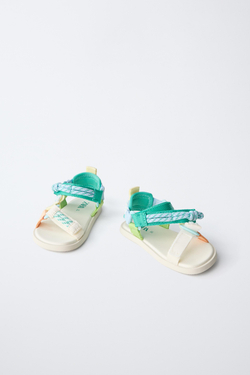 ZARA ТЕХНИЧЕСКИЕ МНОГОЦВЕТНЫЕ САНДАЛИИ BAREFOOT, СИНИЙ