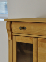 Комод 91х42х125, Susanna, с 5 ящиками для одежды, стеклянная дверца, винтажный, классический, в гостиную, спальню, прихожую, массив сосны, Dipriz