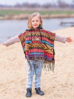 Пончо детское шерстяное с орнаментом