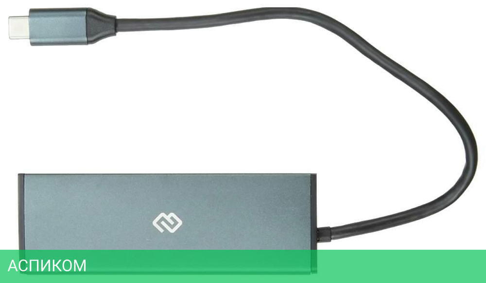 USB-хаб Digma HUB-3U3.0С-UC-G серый