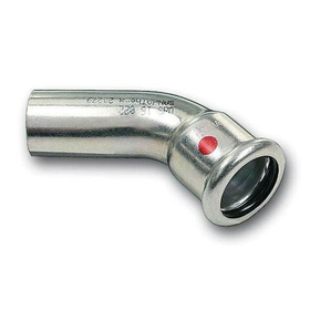 Пресс отвод для труб из углеродистой стали SANHA 22 х 45° (ВПр - НПр)