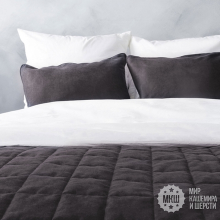 Покрывало СОФТ велюровое (арт. BL02-021-19) - темно-серое