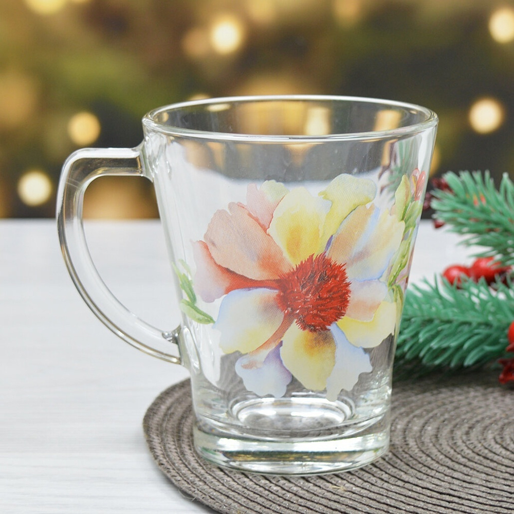 Кружка "Аура" Акварельные цветы 300мл