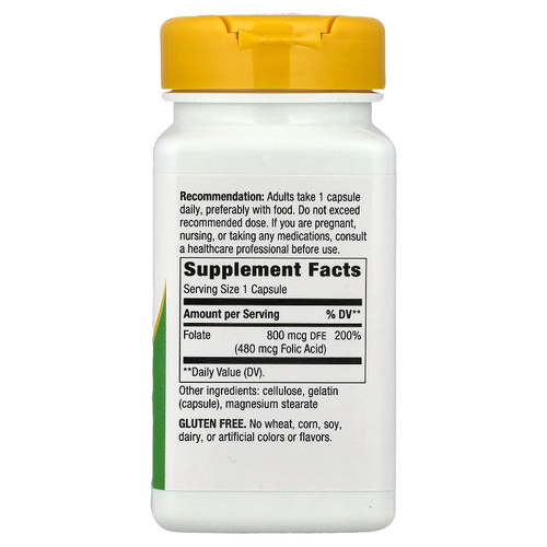 Nature's Way, Фолат, 800 мкг DFE, 100 капсул